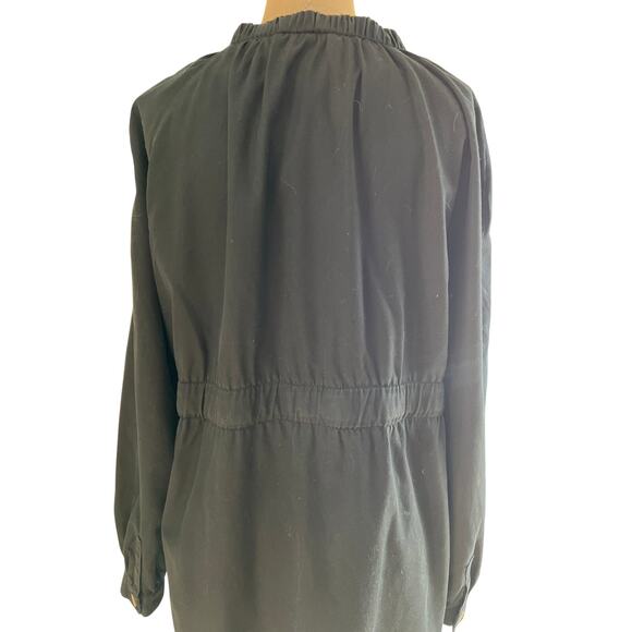 W's VTG H&M Black cotton duster, lined sz 16 goth punk Y2K - Picture 10 of 16